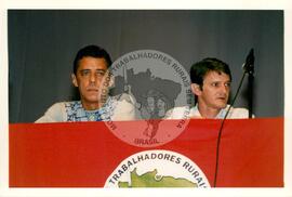Entrevista coletiva com José Saramargo, Sebastião Salgado e Chico Buarque no "Espaço Urbano de Cinema" (São Paulo (Estado), 12 abr. 1997) [fotografia] / Fotógrafo(a) : Douglas Mansur. -- Ref.: BR-SPMST_MST-SN-CIN_AMP_000701-004186-ARV.