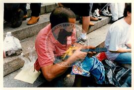 Manifestação contra a ALCA (São Paulo (Estado), 2001) [fotografia] / Fotógrafo(a) : João Zinclair. -- Ref.: BR-SPMST_MST-SN-CIN_AMP_000398-002234-AMT.